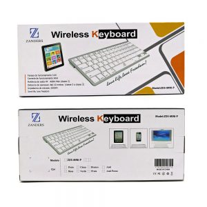 Mini Teclado Wireless Bluetooth Zanders BK-3001 Branco