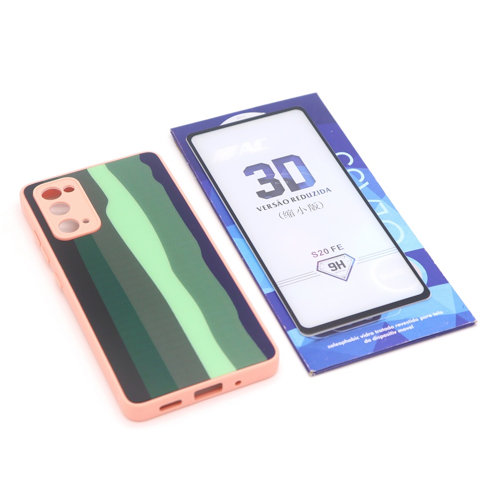 Capa TPU Arco-Íris Samsung Galaxy S20 FE + Película 3D