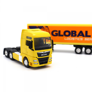 Miniatura Carreta Baú Man TGX 26440 Global Logistics Service 1:64 -Welly