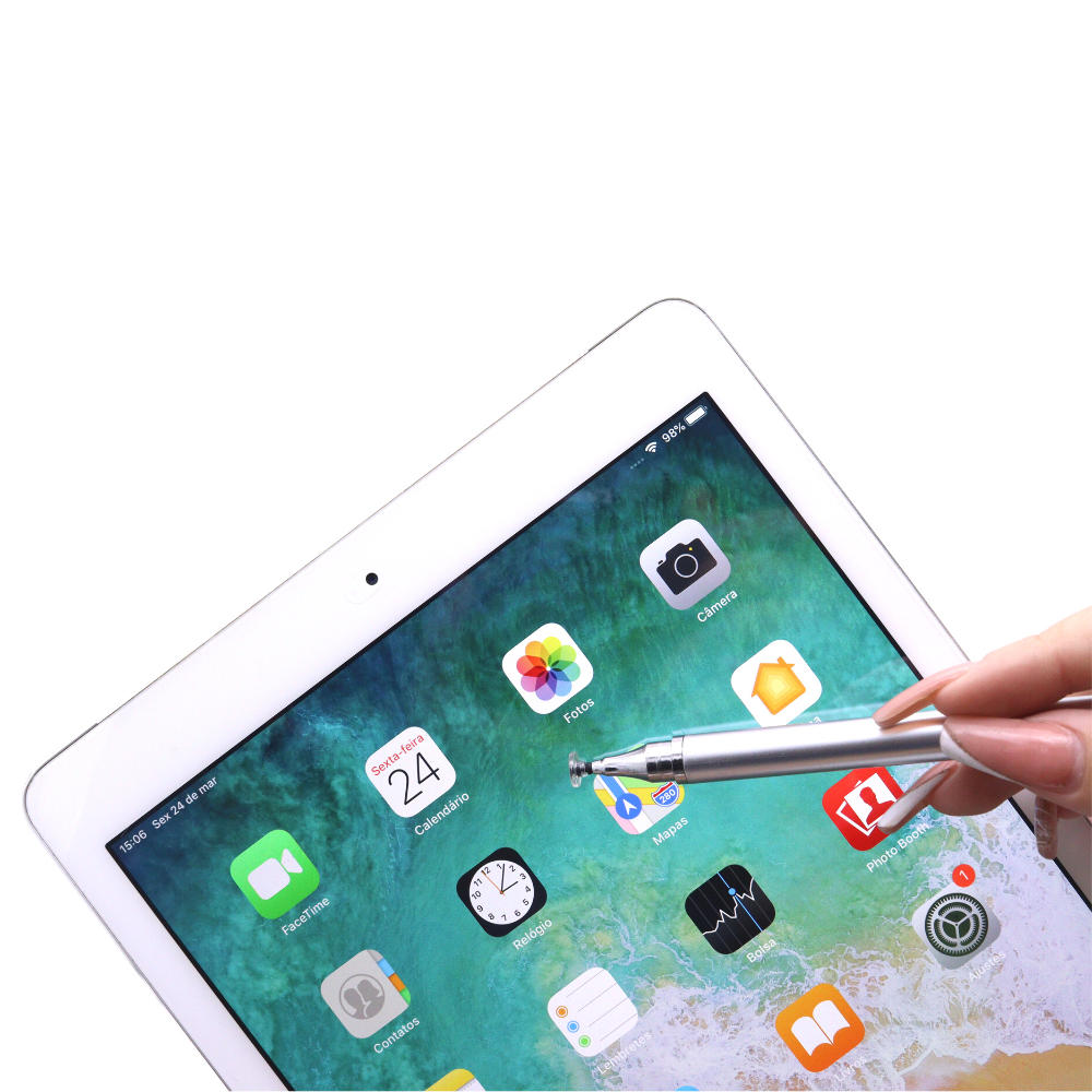 Caneta Touch Stylus 2em1 Premium Ponta Fina Para Tablet e Smartphone