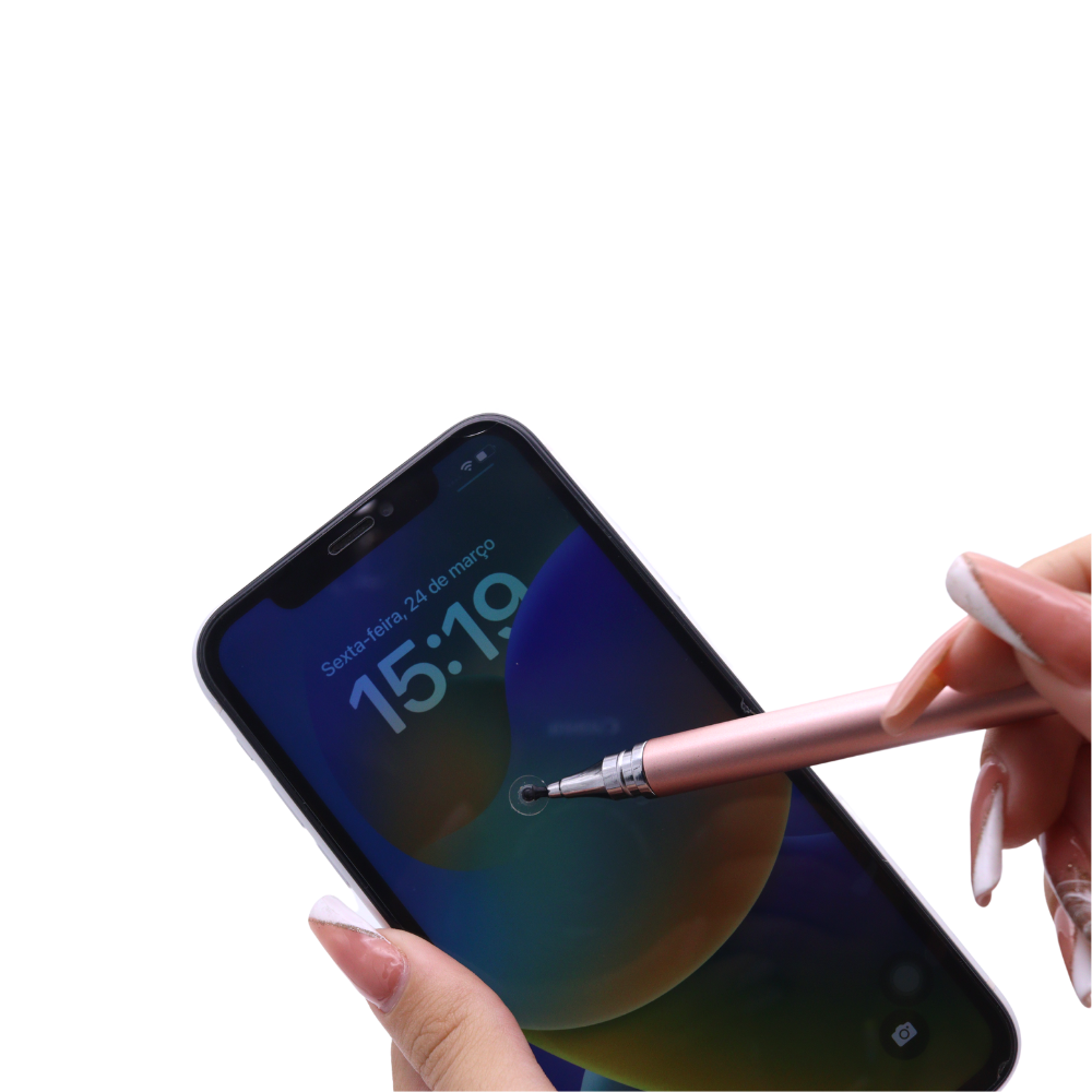 Caneta Touch Stylus 2em1 Premium Ponta Fina Para Tablet e Smartphone